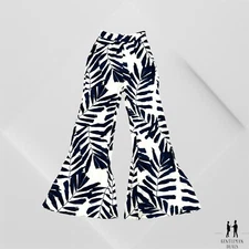 Animale Womens 100% Viscose 36 IT  XS-S Super Flared Palm Print Pants  Brasil