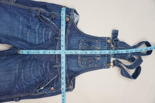 RARE OLD NAVY WOMEN S USED CARPENTER DENIM OVERALLS/BIB/JEANS ULTRA LOW WAIST - Picture 5 of 5