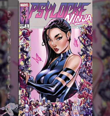 #ad #ad PSYLOCKE NINJA #5 J SCOTT CAMPBELL ANNIVERSARY BORDER VARIANT PRESALE 527☪ $79.95