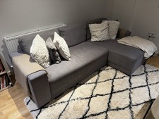 Grey Corner L Shape Sofa Bed – Storage – Large Corner Couch – Good Condition