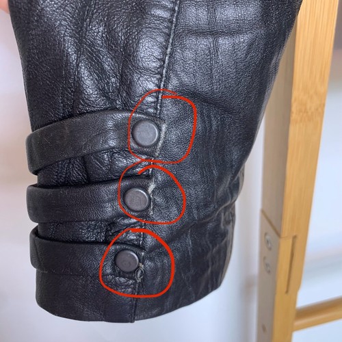 Chaqueta de cuero negra Carl Opik talla 40 (Reino Unido / AU 12) cordero oveja napa *Defectos - Imagen 7 de 17