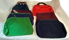 Vintage 70s style Purse Handbag Fabric Purse Wood Handles/Lot