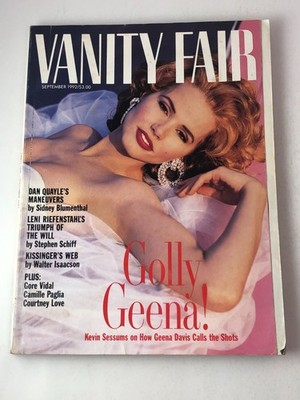 Vanity Fair, September 1992 Issue Cover: Geena Davis Courtney Love Gore Vidal