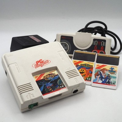NEC PC Engine Console PI-TG001 w/ Galaga '88, Dragon Spirit & Pac-Land Tested