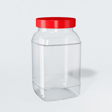 Large Plastic Storage Jar Food Sweet Jar Kitchen Garage Organisation 3.4L 3365ml