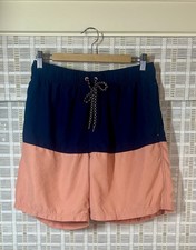Men  s George Board Shorts Bathing Swim Suit Size L 36-38 Navy Blue / Peach