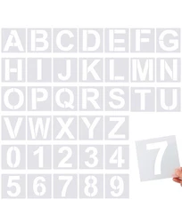 36 Pcs Reusable Large Alphabet Letter Stencils and Number Stencils for Painti...
