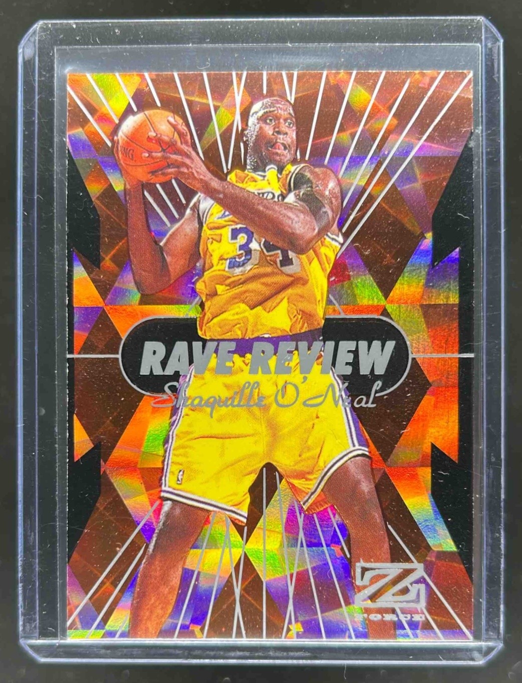 1997-98 Skybox Z-Force Shaquille O'Neal Rave Reviews #9 Lakers