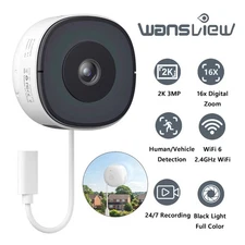 Wansview 2K Window Camera WIFI Security Camera Color Night Vision Ai Detection