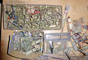 Märklin H0 Large H0 Lot Overhead Line Poles, Wire, Signals, Bridges Used