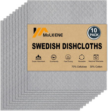 Swedish Dishcloths for Kitchen  10 Pack Absorbent Cellulose Sponge Cloths Washa