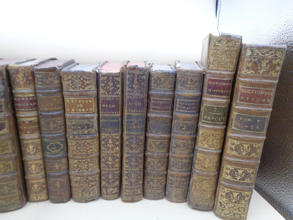 Lot de 17 volumes d'histoire reliés 18e  /  Reliure, livres anciens ... - Photo 3/4