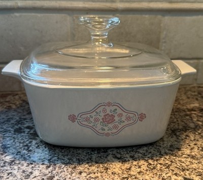 Vintage Corning Ware English Breakfast Pattern Casserole Dish 1.5L A 14 BLid A9C