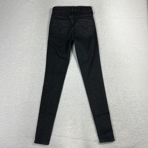 Levi Premium Super Skinny 720 schwarz Hi-Rise Stretch Glitzer Jeans 24 (24x28,5) - Bild 3 von 11