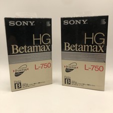 Lot Of 2 NEW BLANK Sony HG Betamax L-750 Beta Cassette Tapes