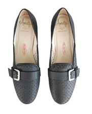 Amalfi Flex Shoes Sz 7 Rangoni Pillow Black Leather Italian Perforated Loafer N