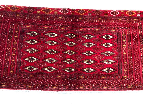 2'1 x 4'5 ft Vintage Turkmen Mowri Bukhara Rug Hand Knotted Wool Kids room Rug - Picture 6 of 10