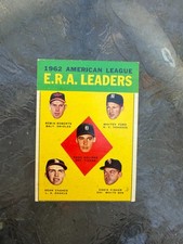 1963 Topps ERA Leaders Whitey Ford,Robin Roberts card # 6