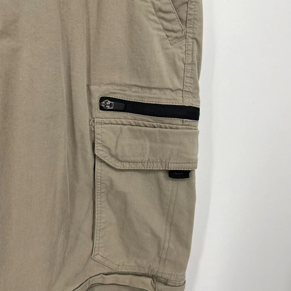 BC Clothing Cargo Pants Men's Size XL Beige Belted Pockets Tactical - Image 4 of 4