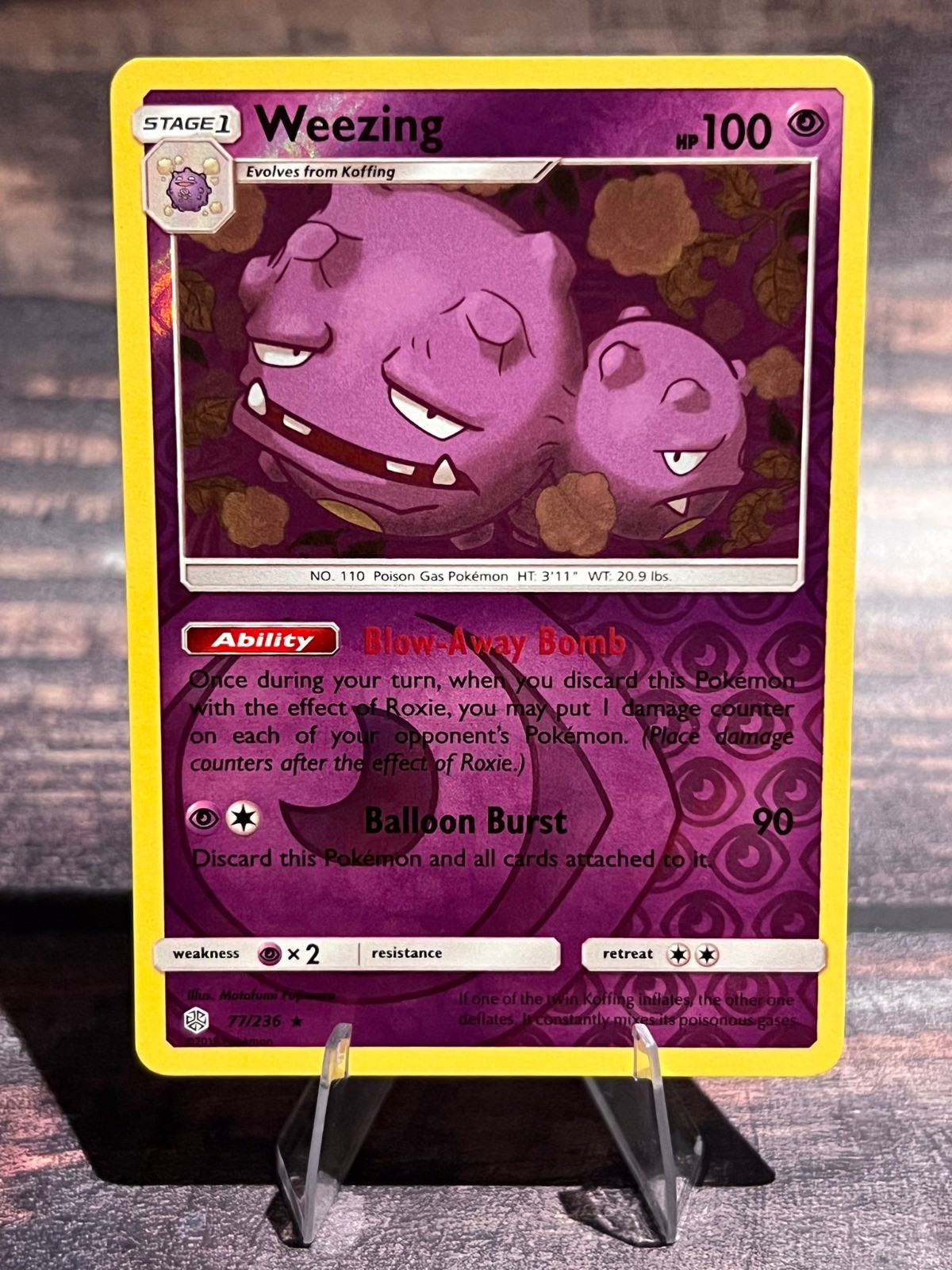 Weezing 77/236 Reverse Holo Rare SM Cosmic Eclipse Pokemon TCG
