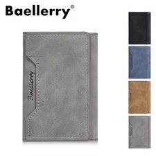 Man's Leather Folding Wallet Multi-slot ID&credit Card Wallet with Window Slot