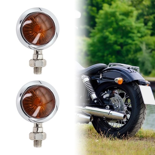 Chrome Finish Motorcycle Turn Signal Lights Perfect for Motorcycle Enthusiasts - Picture 6 of 14