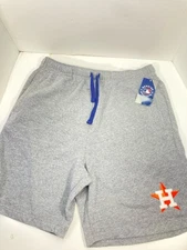 Houston Astros Majestic Shorts Men Size 2XL XXL 40X11 Gray Cotton Drawstring NWT