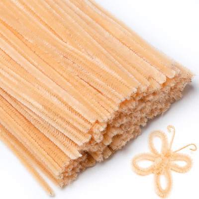 200Pcs Pipe Cleaners, Beige Pipe Cleaners Craft Supplies,Chenille Stems for DIY