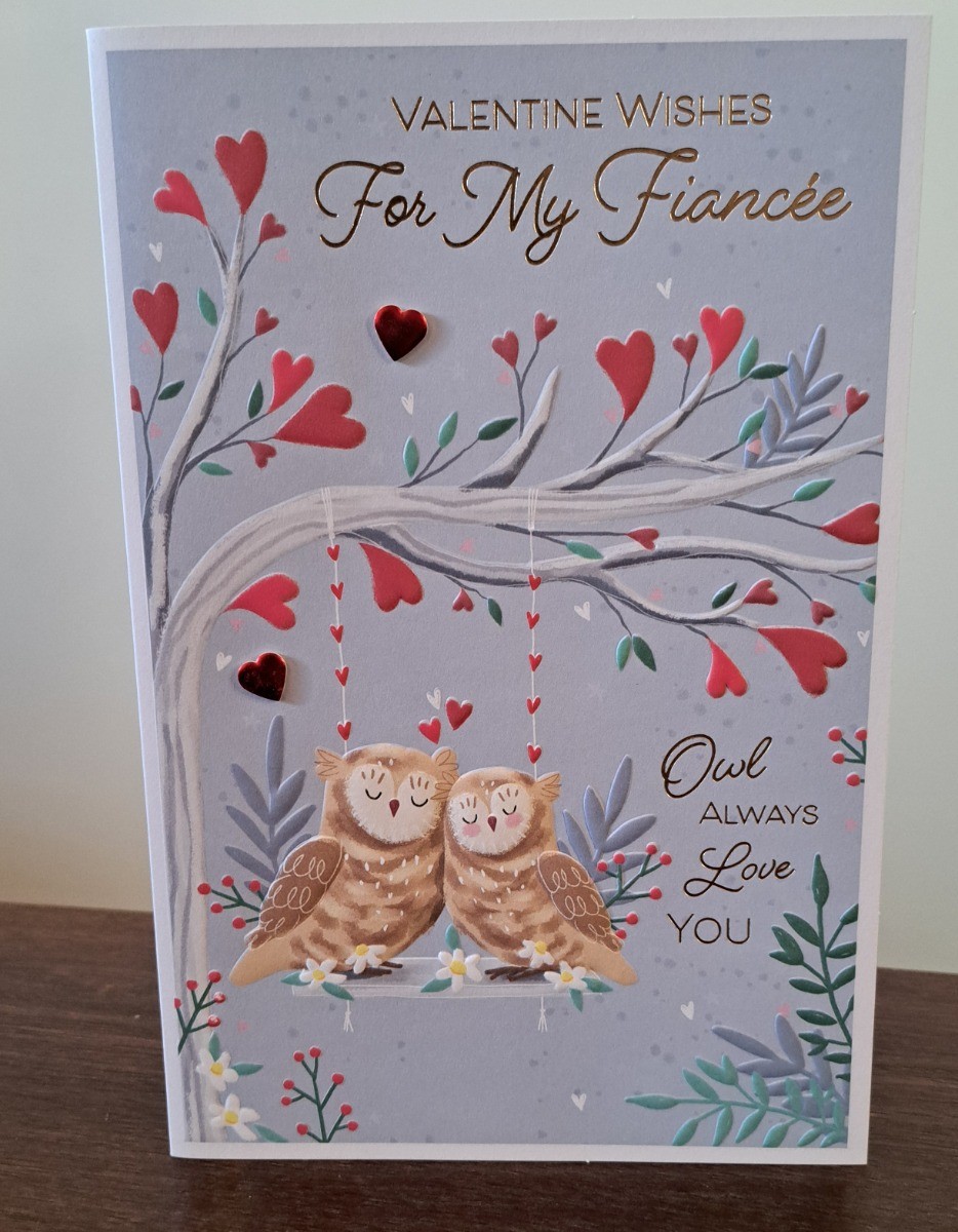 Valentine's Card For My Fiancee. 9x6 Inches (23x15cm)