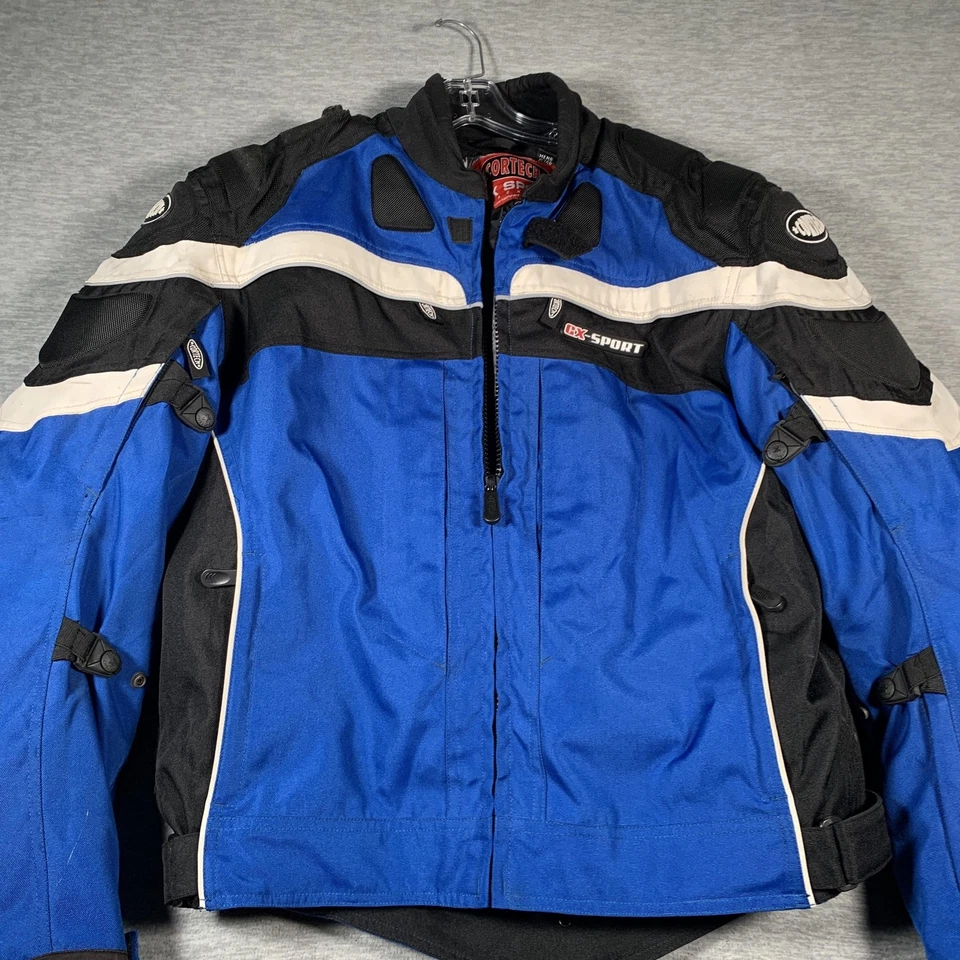 Cortech Jacket Mens 2XL Blue Black GX Sport Motorcycle Riding Armor Protective - Image 2 of 4