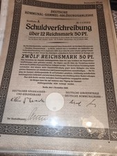 Schuldverschreibung 12,50 Reichsmark 1926 Kommunal-Sammel-Abl&ouml;sungsanleihe