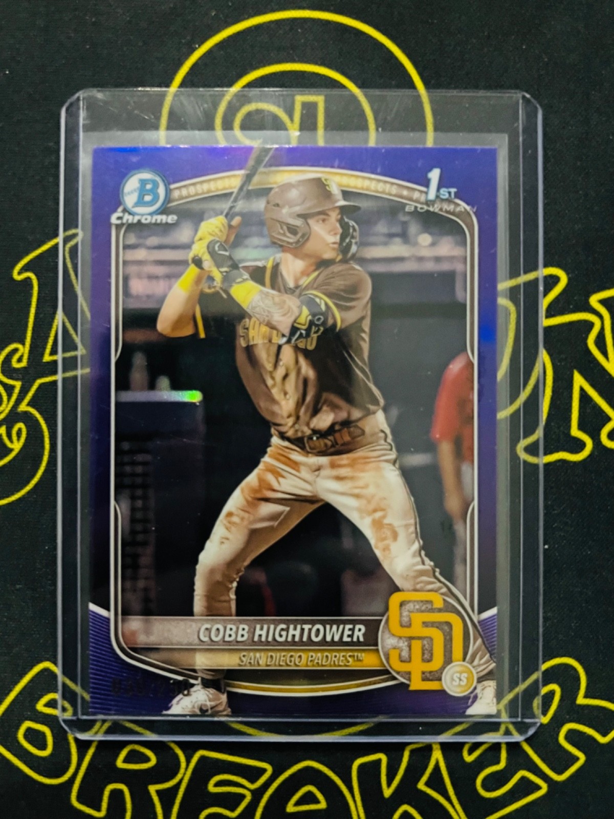 2025 BOWMAN CHROME - COBB HIGHTOWER - 1ST BOWMAN - PURPLE - 30/250 - #BCP-104