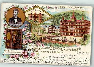 13549160 - 8122 Radebeul Sanatorium Bilz Portrait Bilz  Kurhaus Nr. 3  1902