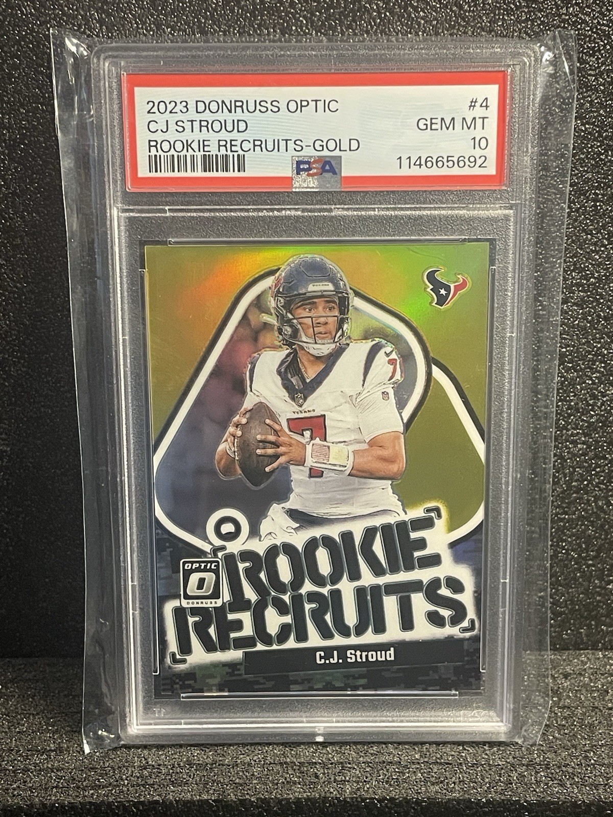 CJ Stroud Optic Gold Rookie Recruits 01/10 Panini 2023 PSA 10