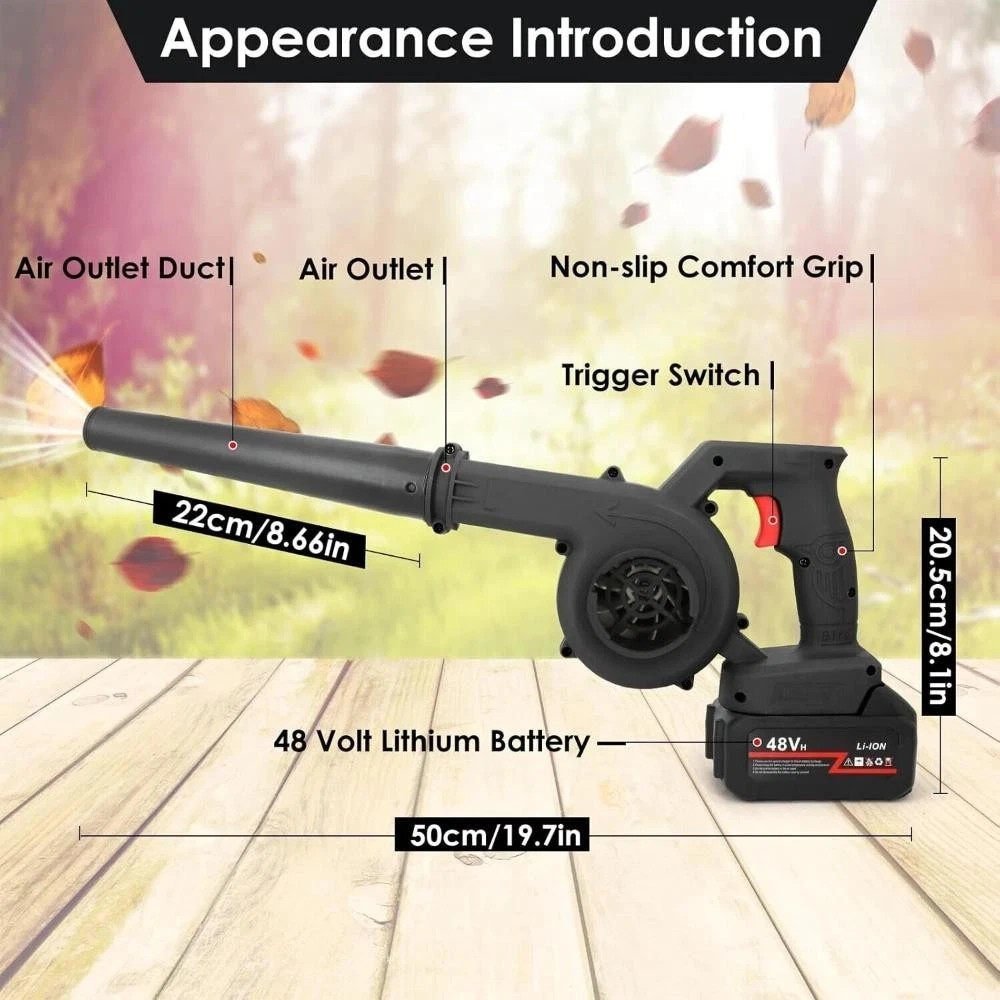 Cordless Leaf Blower Vacuum Handheld Electric Leaf Blower With 2 Battery NEW
