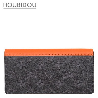 Louis Vuitton Long Wallet Portefeuille Brother Monogram Eclipse Sunrise Orange