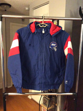 New York Giants Blue Embroidered Nylon Hoodie Jacket Adult XL Vintage Logo 7