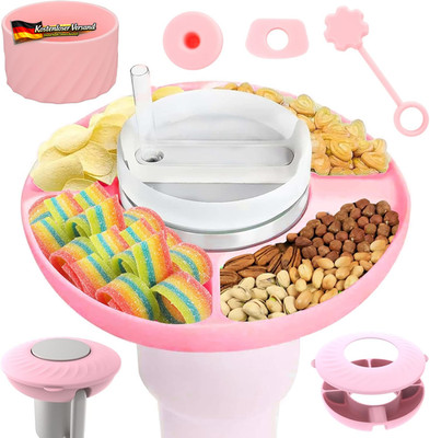 Snackteller mit Deckel für 40 oz Stanley Cup - Silikon, 4 Fächer, langlebig