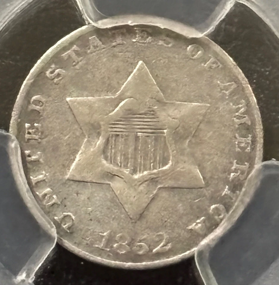 1852 Three Cent 3C Silver Piece PCGS VF20 - Gold Shield (#904) - Image 4 of 4