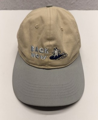 Backnow Studio ''BACK NOW'' Cat Surfing Embroidered Two Tone Dad Hat Khaki Cap L