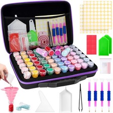 FUNDAFUL Diamond Painting Storage Containers, 60 Slots Diamond Art Accessorie...