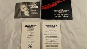 vintage Metal Blade Records album release party invites
