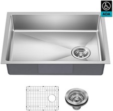Kraus KHU641-25-5.5 Fairlane 24-1/2" Undermount Single Basin - Stainless Steel
