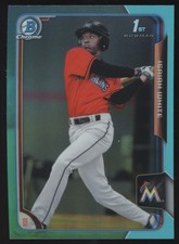2015 BOWMAN DRAFT #161 ISAIAH WHITE CHROME BLUE SKY REFRACTORS MIAMI MARLINS