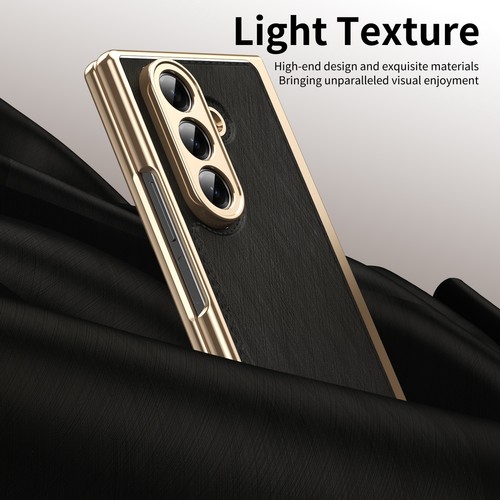 Slim Leather Plating Case Fr Samsung Z Fold6/7/5/4/3 Hinge Cover Tempered Screen - Picture 21 of 73