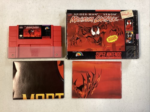 Spider-Man and Venom: Maximum Carnage Snes CIB no Manual With Posters Tested - Picture 1 of 15