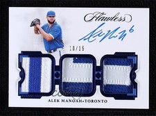 2022 Panini Flawless Sapphire 10/15 Alek Manoah #TPA-AM Triple Patch Auto 0i3d