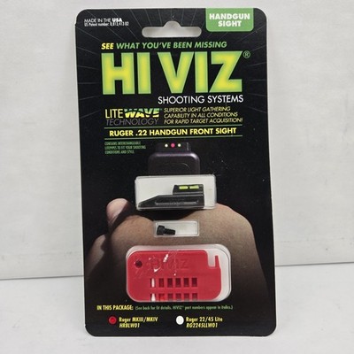 Hi-Viz Lightwave Front Sight For Ruger MK I, II, III & IV , Browning - HRBLW01