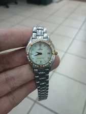 Concord Steeplechase Swiss Made 18k Diamond Bezel M.O.P Dial 28mm Women's Watch