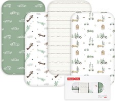 Gllquen Baby Bedside Sleeper Sheets 33x20 Inch 4 Pack - Fitted Crib Mattress
